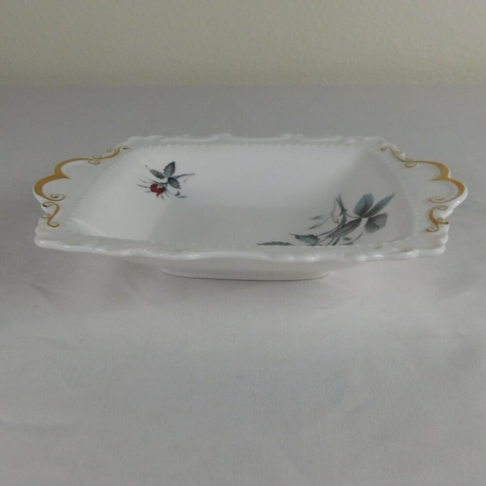 Royal Albert Sweet Romance White Floral Design Square Small Tray Meat Nut Candy - Picture 6 of 10